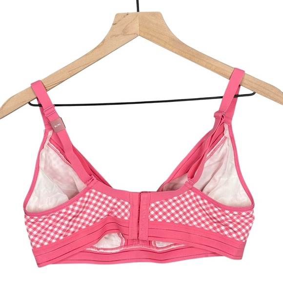 Cacique Bralette 14/16 NWT Pink Gingham Plaid Adjustable Unlined Comfortable - Picture 3 of 6